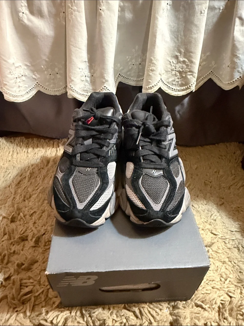 New Balance Dark Gray Shoe Box with Silver Logo